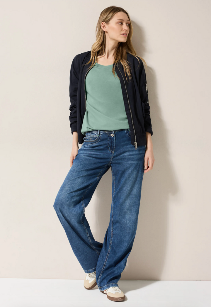 Cecil - Solid deco shoulder t-skjorte