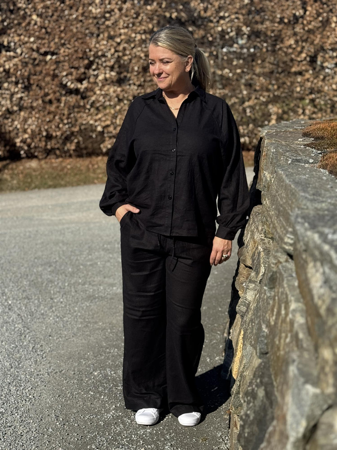 Freequent - FQlava Lin Skjorte - Sort