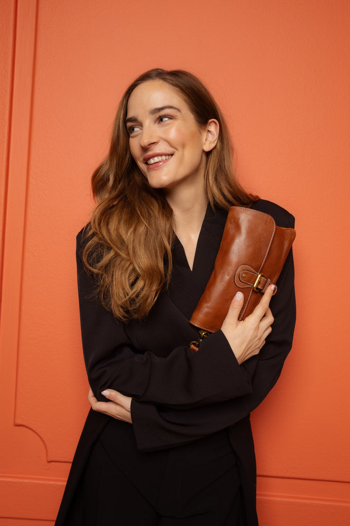 Redesigned - Jodi Clutch - Walnut