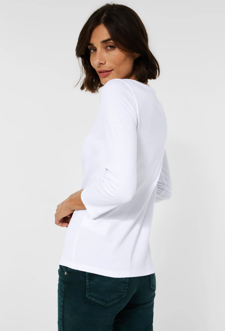 Cecil - Basic båthals genser - Hvit