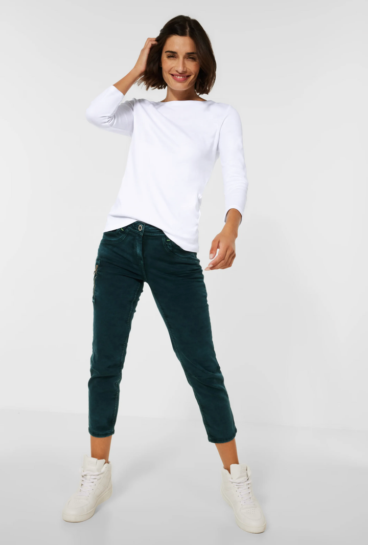 Cecil - Basic båthals genser - Hvit