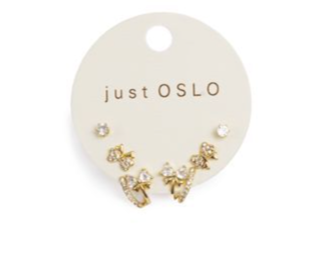 A&C - Nordic Jewellery Design - Gullfargede øredobber - Sløyfer sett av 3