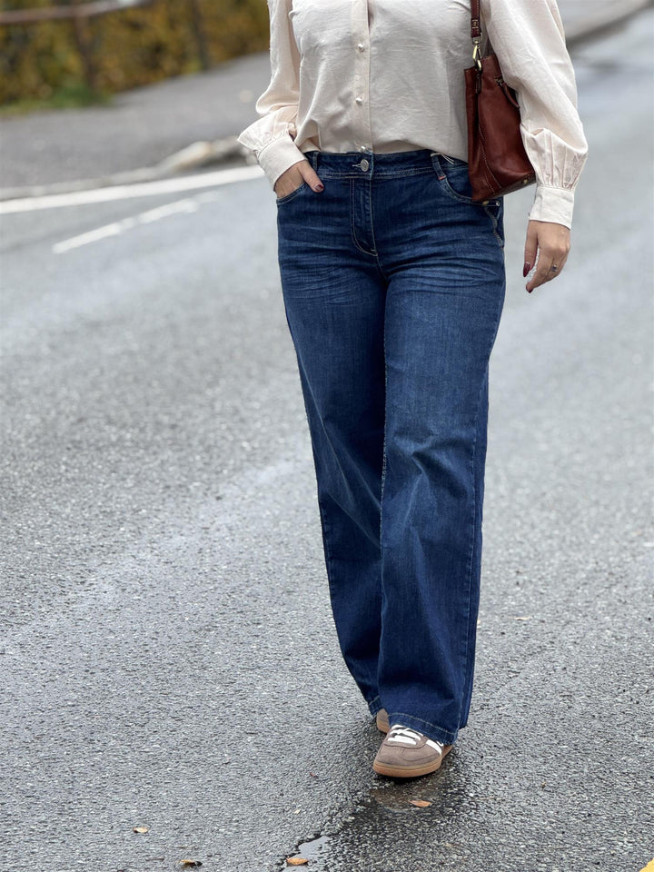 Cecil - Style Neele mid blue bukser