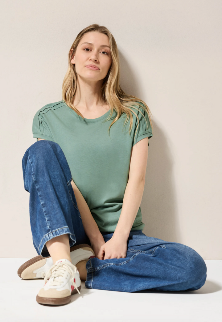 Cecil - Solid deco shoulder t-skjorte