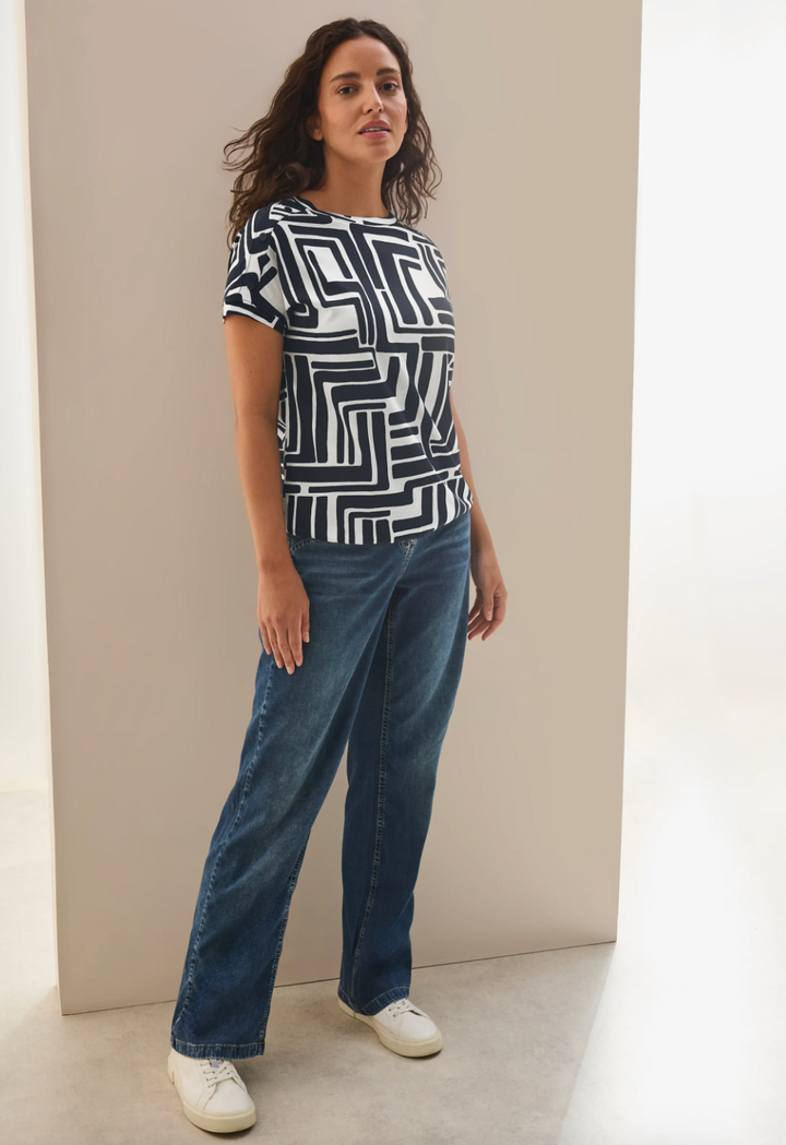 Cecil - Big printed button T-Skjorte