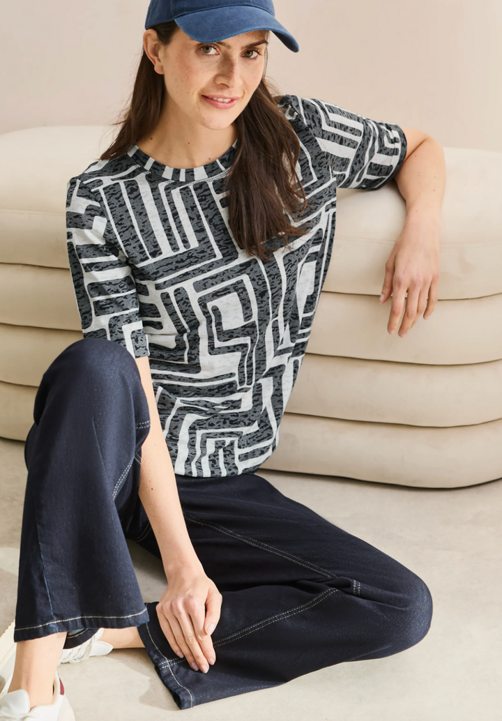 Cecil - Two tone printed burnout - T-Skjorte