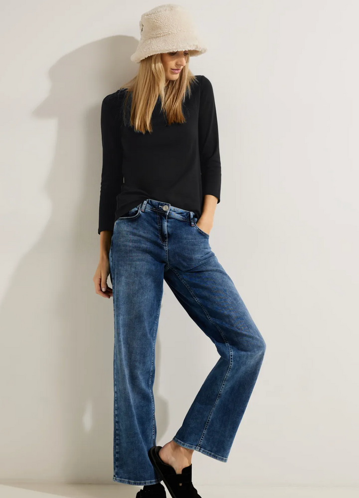 Cecil - Basic båthals genser - svart