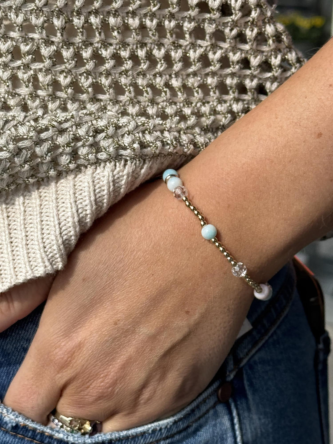 NORA Norway - Cailin armbånd - Light blue