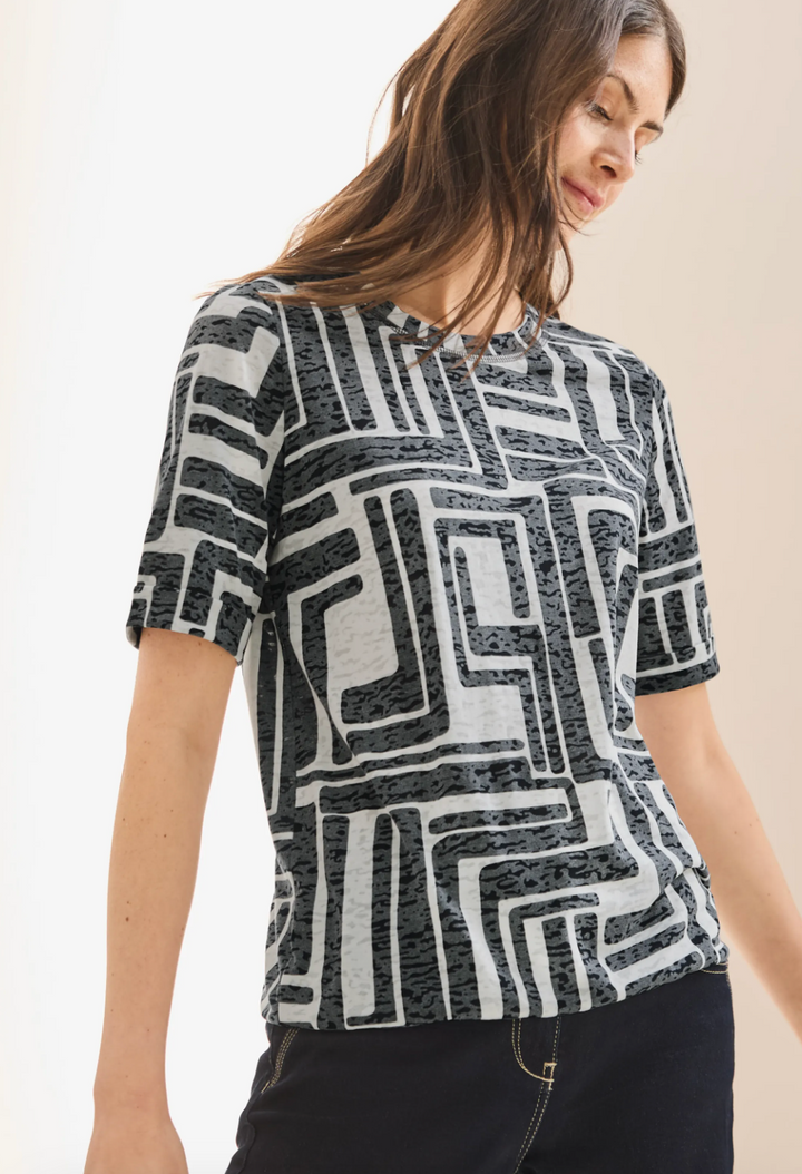 Cecil - Two tone printed burnout - T-Skjorte