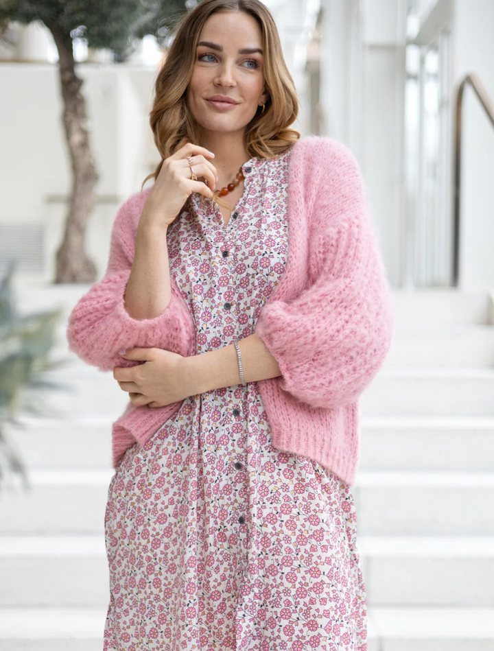 Black Colour - BCCASEY PUFF SLEEVE CARDIGAN - ROSA