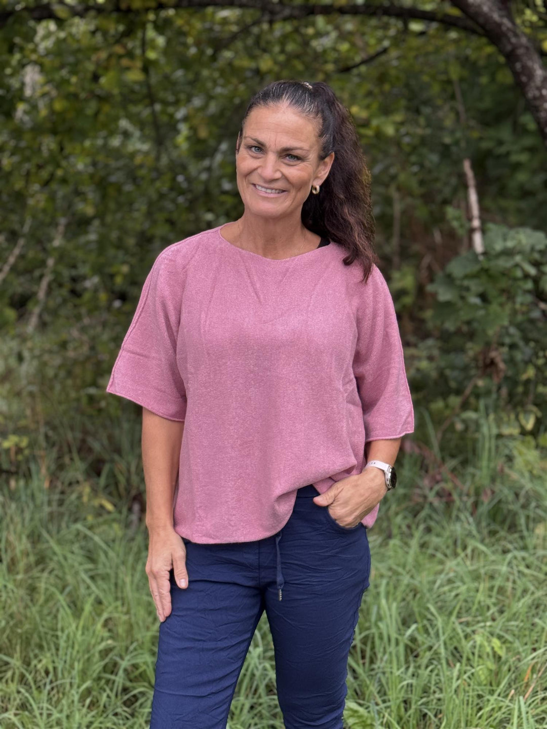 Drøbak Motehus - Mona genser med kort erm - Old Rose