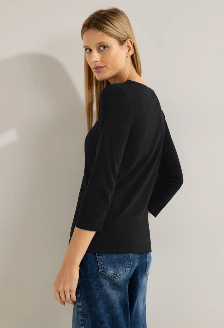 Cecil - Basic båthals genser - svart