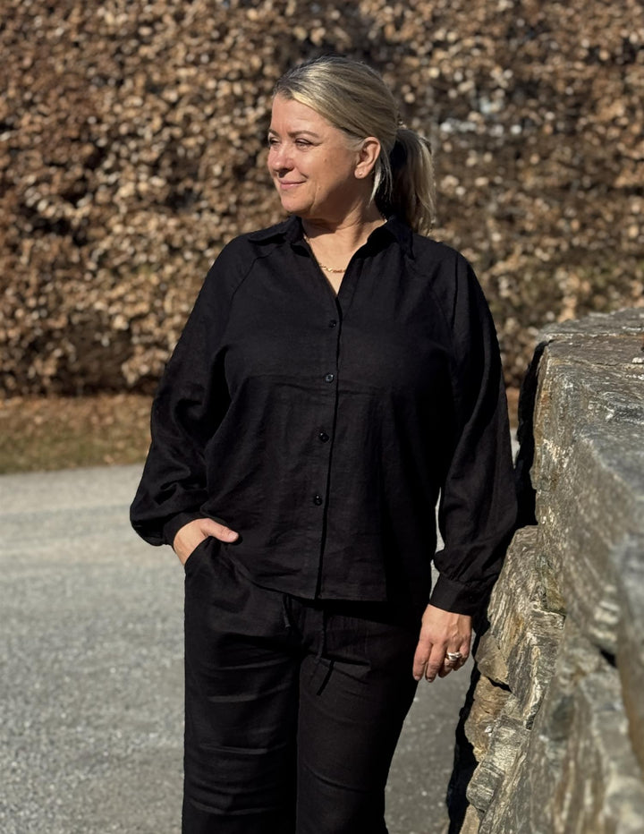 Freequent - FQlava Lin Skjorte - Sort