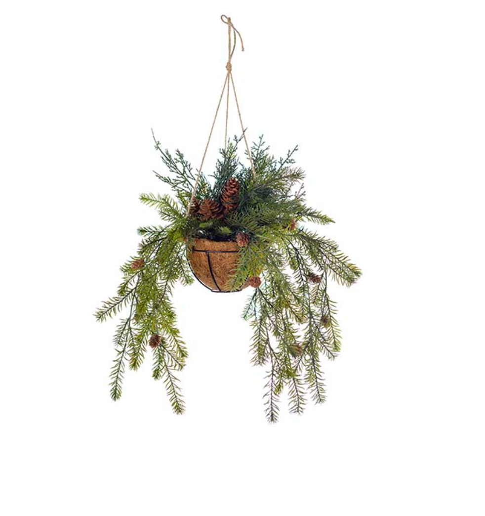 Mr Plant - Kunstig Ampel Gren med Kongler – 40 cm