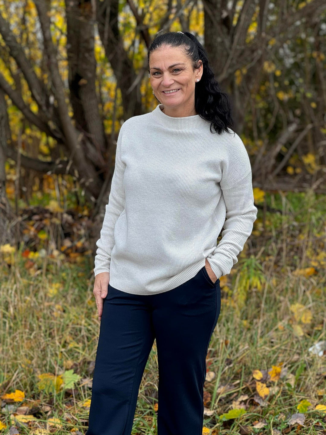 Cecil - Plated rib turtleneck - Genser