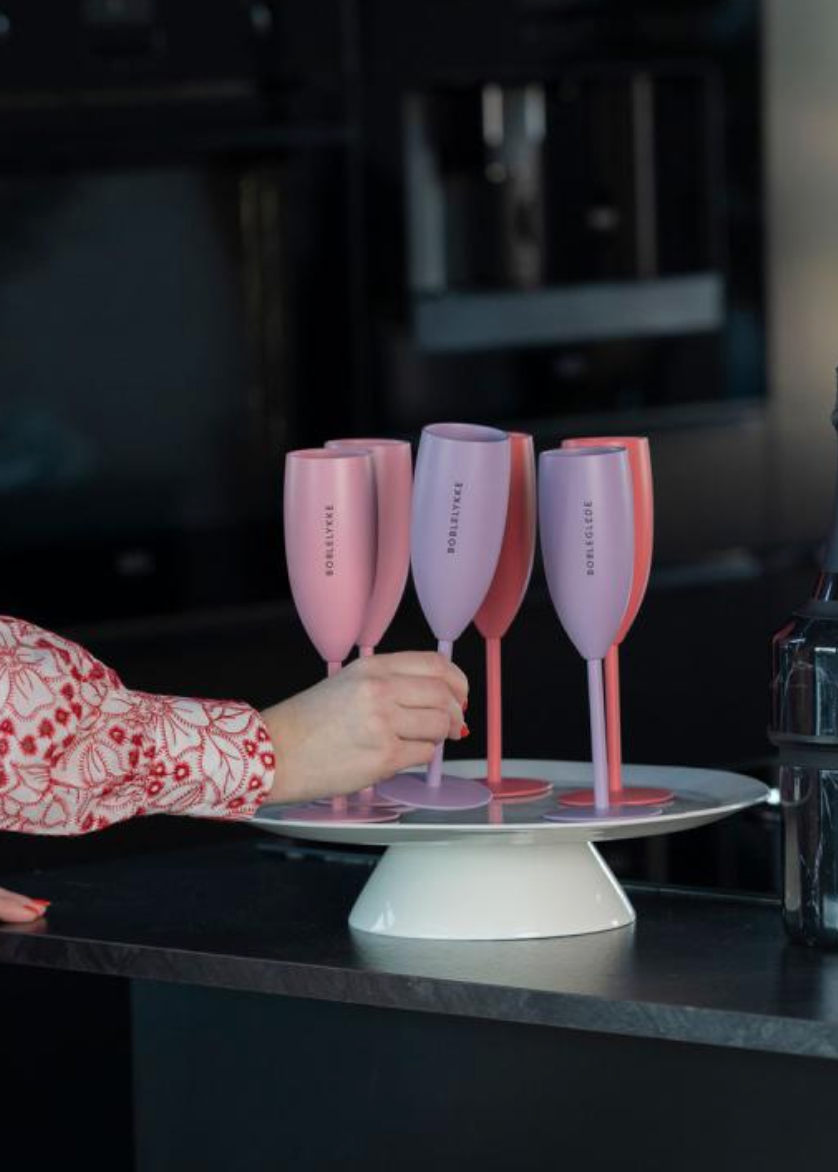 Pictureit - Termo champagne glass - Boblelykke - Lys lilla