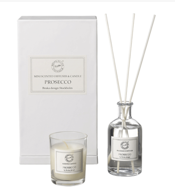 Bruka Design - Gaveeske duftpinner og duftlys mini - Prosecco, Hvit
