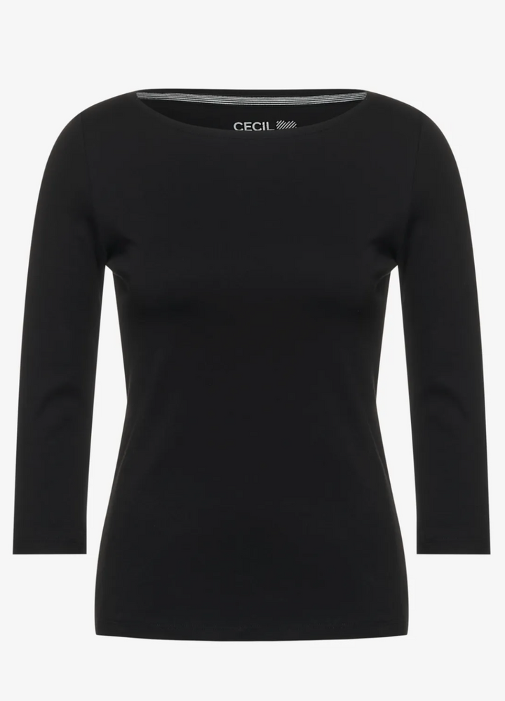 Cecil - Basic båthals genser - svart