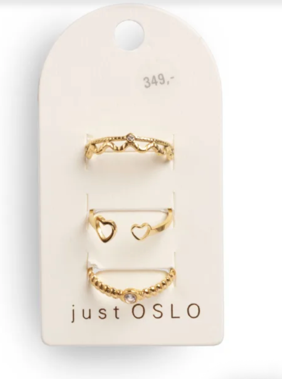 A&C - Nordic Jewellery Design - Ringer - 3 stk - hjerte