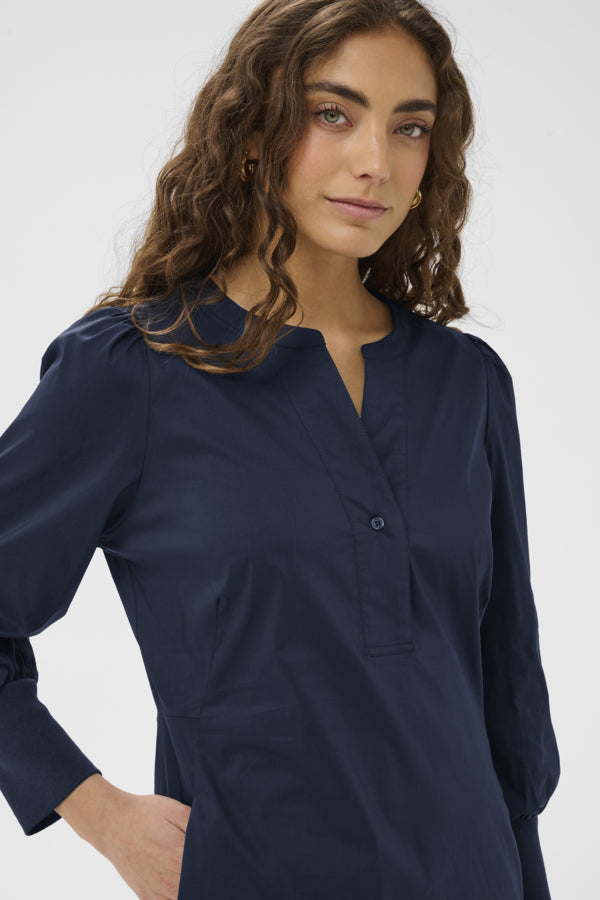 Culture - CUkiea Antionette Rib Kjole - Blå