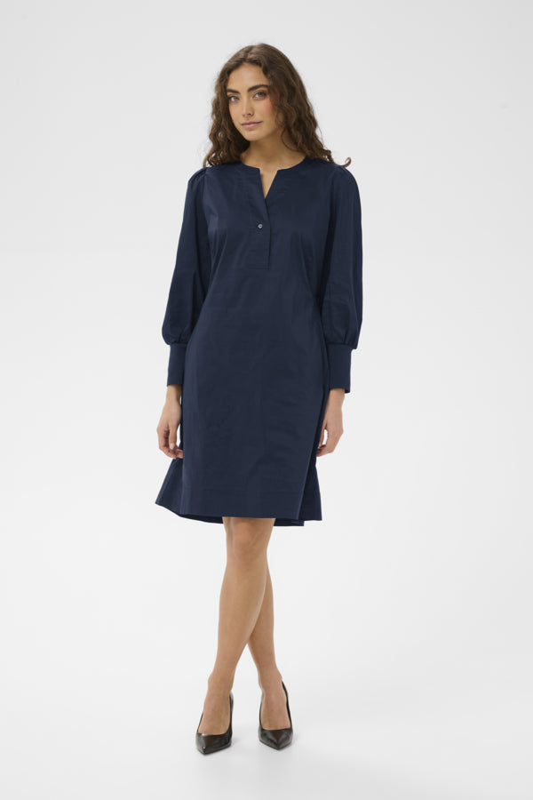 Culture - CUkiea Antionette Rib Kjole - Blå