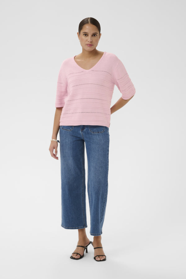 Kaffe Clothing - KAmellie topp med kort erm - Rosa