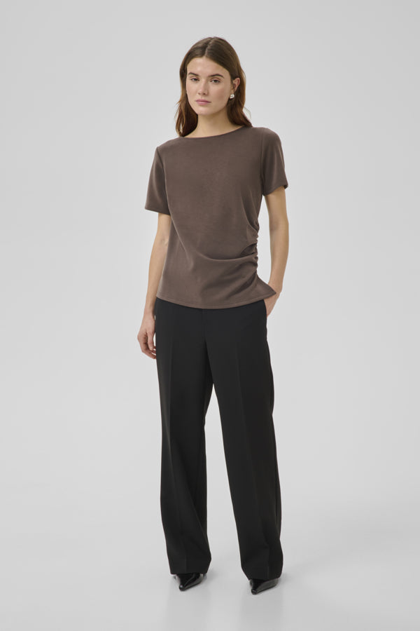 MY ESSENTIAL WARDROBE - MWHelle Asymmetric Tee - Major Brown