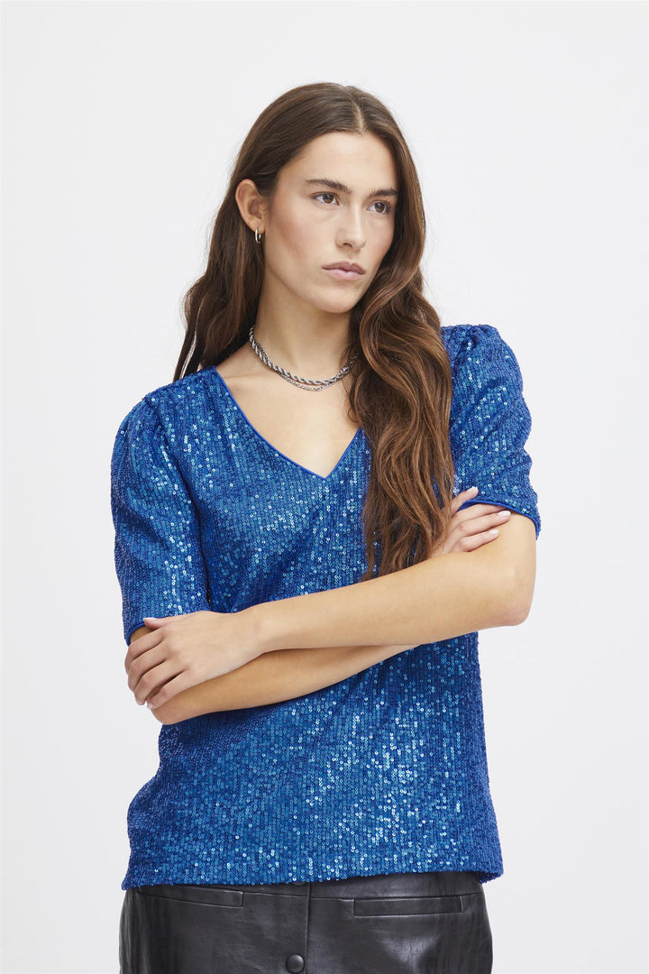 ICHI - IHFAUCI SS2 Topp med paljetter