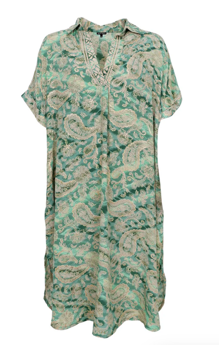 Black Colour - BCLUNA S/S KAFTAN Tunika - Floral Green