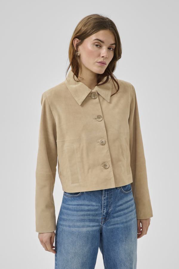 MY ESSENTIAL WARDROBE - PetraMW Semsket Skinnjakke - Brown Rise