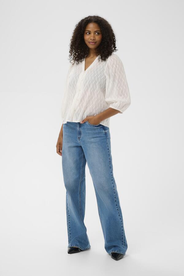 Kaffe Clothing - KAGabriela v-hals skjorte - Hvit