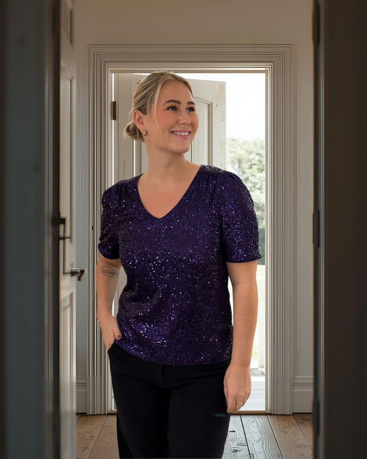 ICHI - IHFAUCI SS2 Topp med paljetter