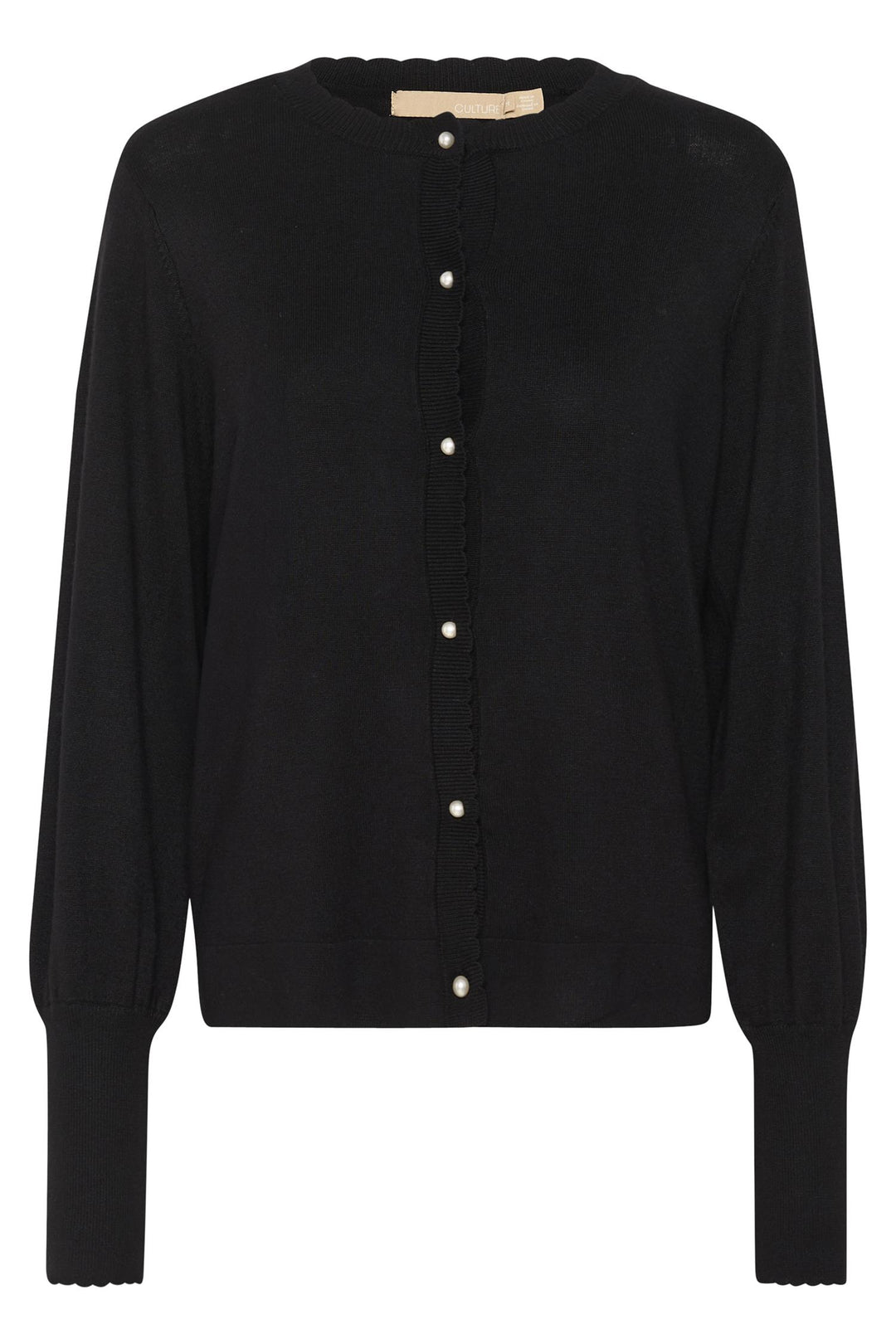 Culture - Cuannemarie Scallop Cardigan med Perler