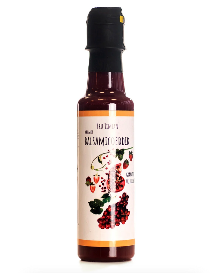 Fru Timian - balsamicoeddik med Granateple og jordbær