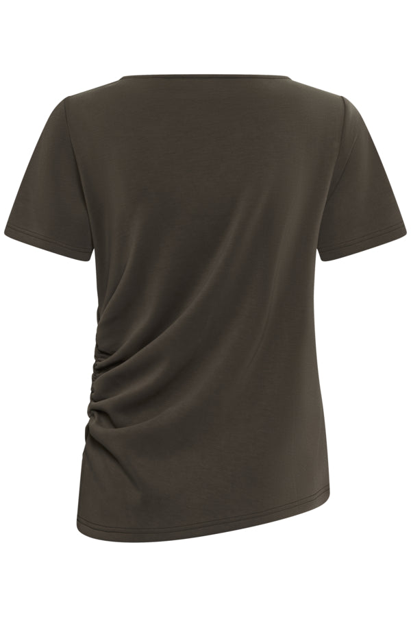 MY ESSENTIAL WARDROBE - MWHelle Asymmetric Tee - Major Brown