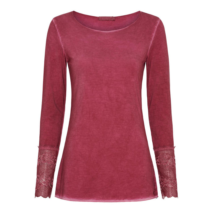 Marta Du Château - Tynn genser med blondeerm - Bordeaux