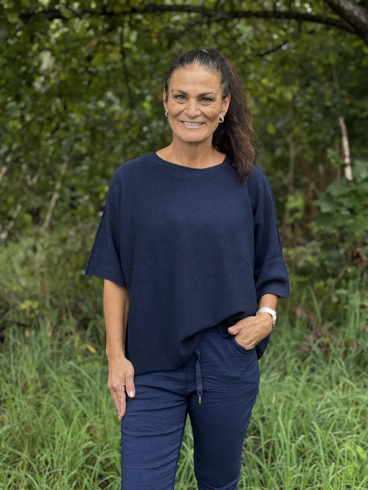 Drøbak Motehus - Mona genser med kort erm - Navy