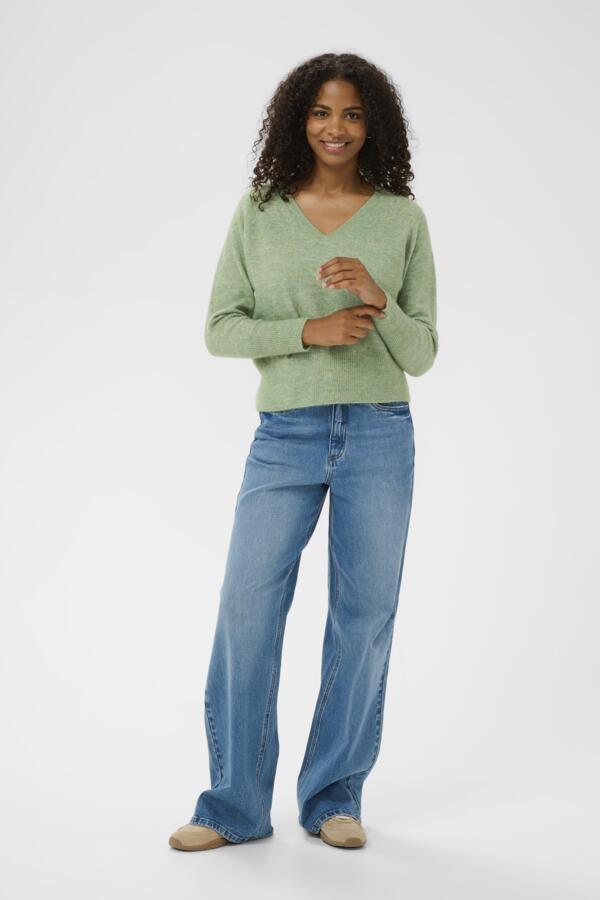 Kaffe Clothing - KAniel v-hals genser - Grønn