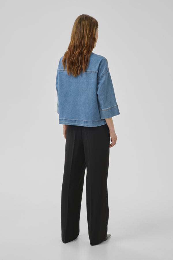 MY ESSENTIAL WARDROBE - LaraMW Short Shirt 115 - Blå