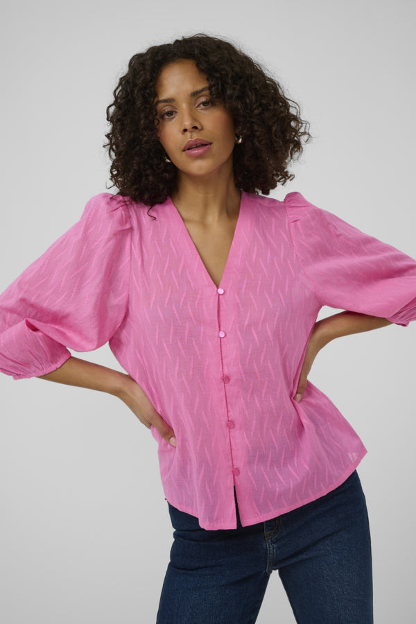 Kaffe Clothing - KAGabriela v-hals skjorte - Rosa