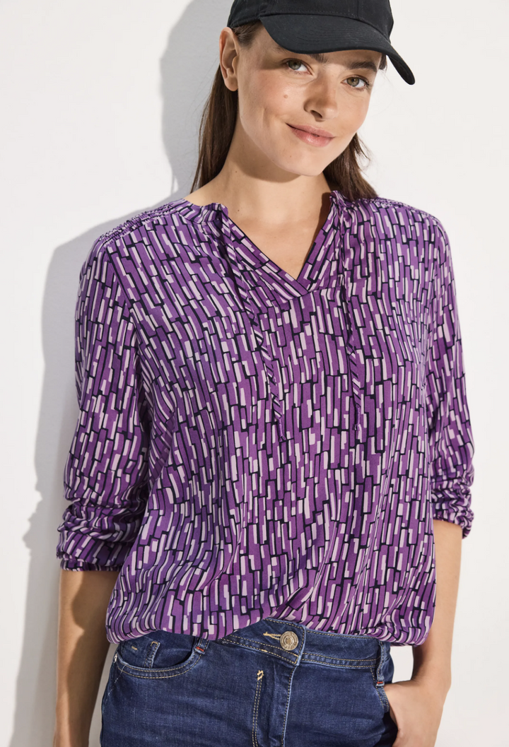 Cecil - Smock bluse med print