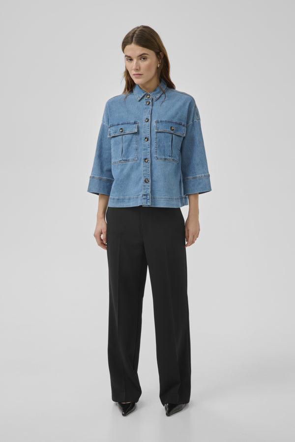 MY ESSENTIAL WARDROBE - LaraMW Short Shirt 115 - Blå