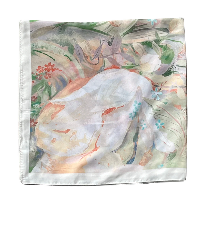 NORA Norway - Bandana skjef - Big flower white
