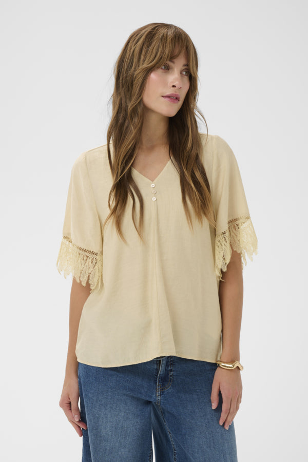 Culture - CUbrenna SS Bluse - Whitecap