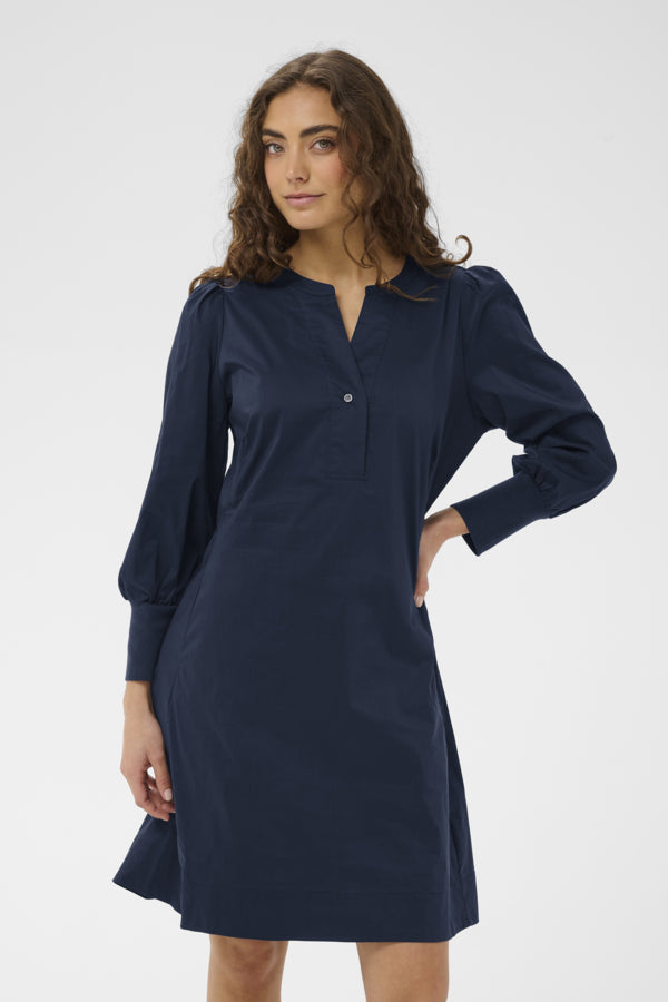 Culture - CUkiea Antionette Rib Kjole - Blå