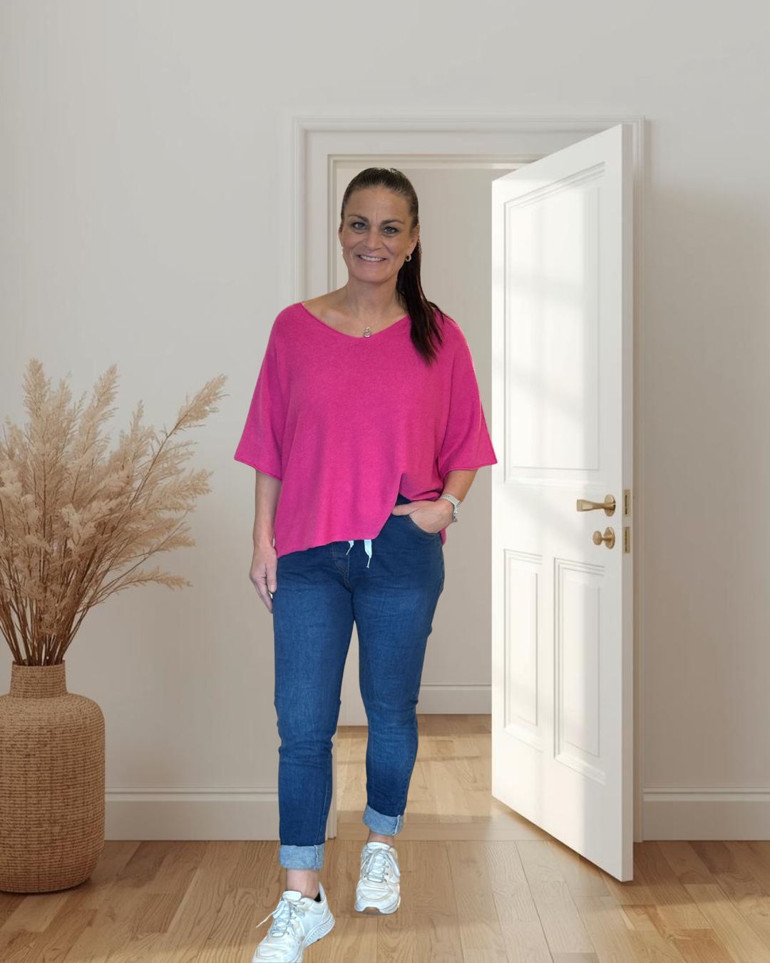 Drøbak Motehus - JAFFA Denim Bukse med Strikk i Livet