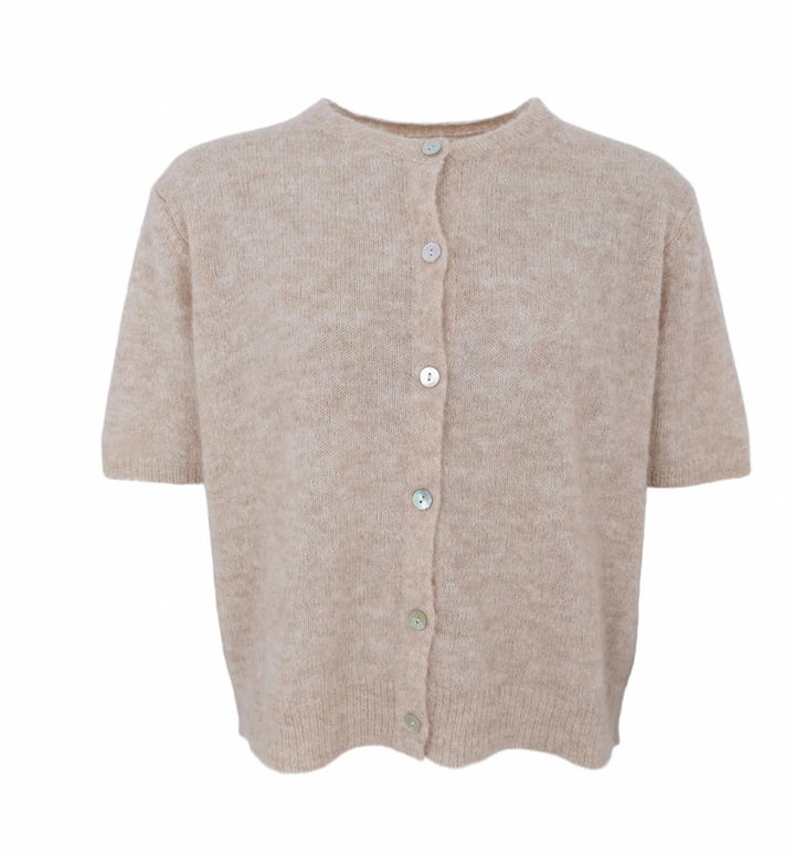 Black Colour - BCDELL SS CARDIGAN Med kort erm - Natural