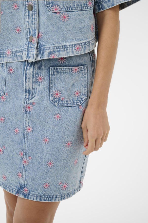 Kaffe Clothing - KABabena dongeriskjørt med blomster