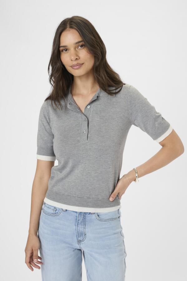 Kaffe Clothing - KALIZZA Kontrast polo genser med kort erm