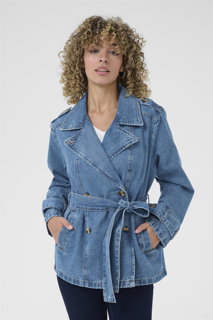 Cream - CRMika Kort Denim Trenchcoat